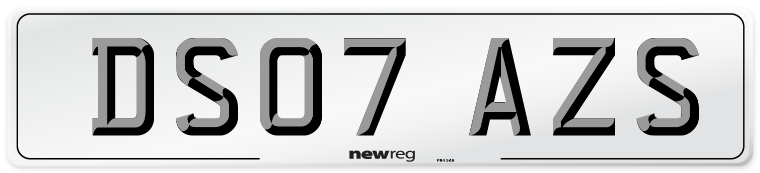 DS07 AZS Number Plate from New Reg